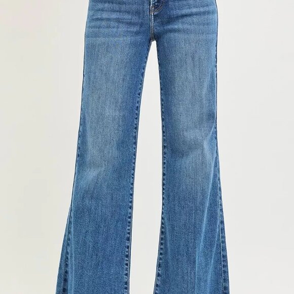 RISEN High Rise‎ Wide Leg Jeans With Released Hem - Picture 3 of 7